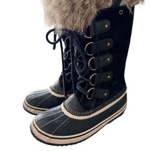Women's Black Fur-Lined Winter Boots